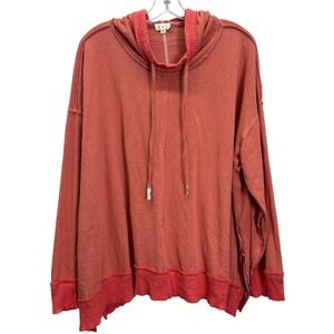 POL Rust Red Oversized Hoodie Sweatshirt
